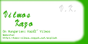 vilmos kazo business card